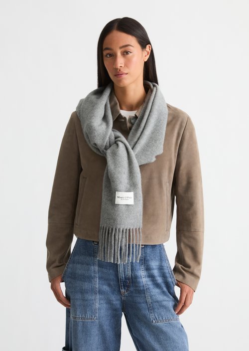 Gewebter Wollschal — Fine Grey Melange