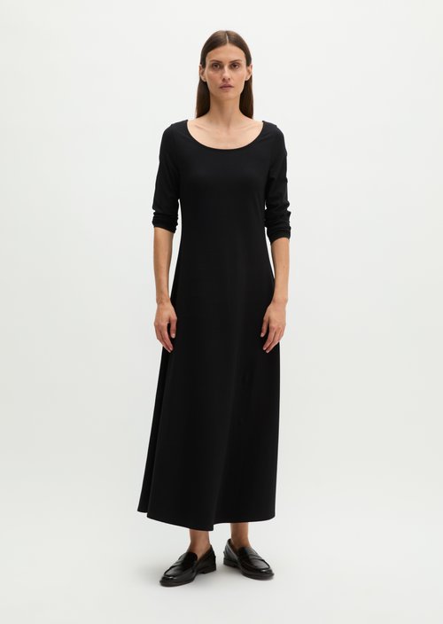 Flared jersey dress — Black