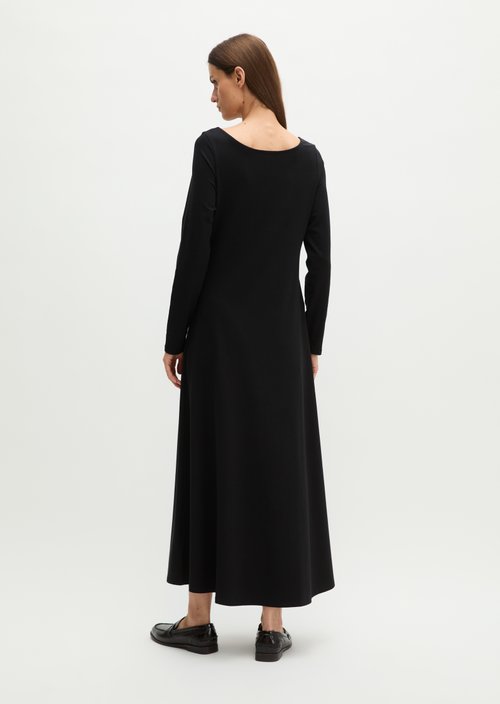 Flared jersey dress — Black