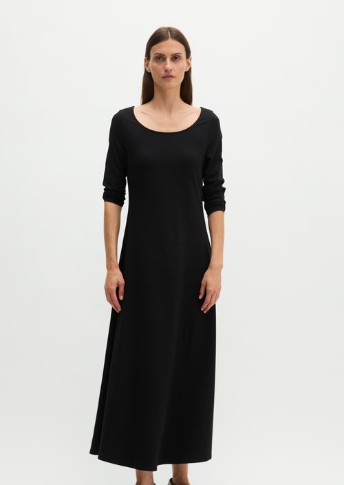 Flared jersey dress — Black
