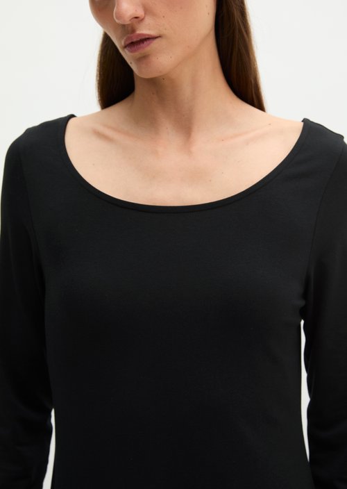 Flared jersey dress — Black