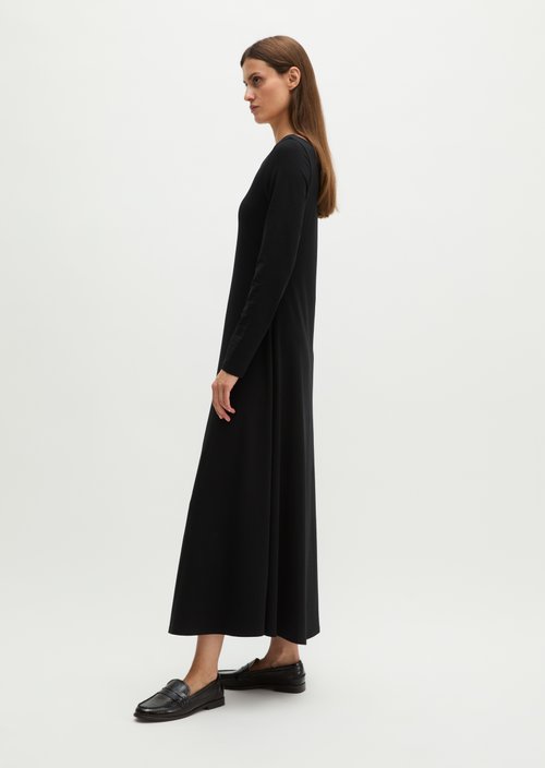 Flared jersey dress — Black