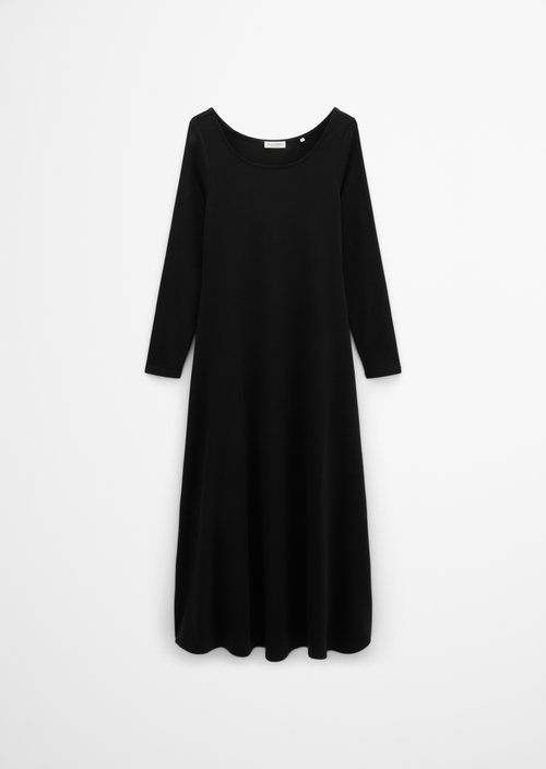 Flared jersey dress — Black