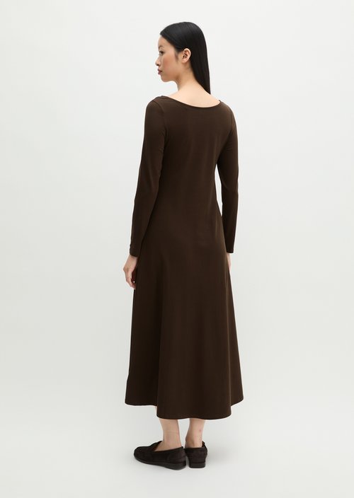 Flared jersey dress — Burnt Coffee