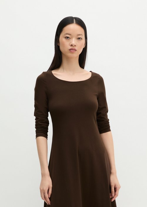 Flared jersey dress — Burnt Coffee