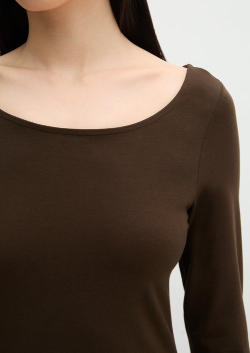Flared jersey dress — Burnt Coffee