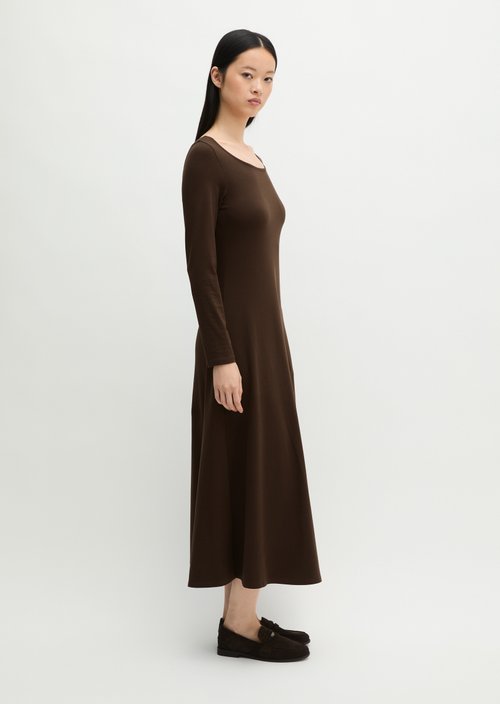 Flared jersey dress — Burnt Coffee