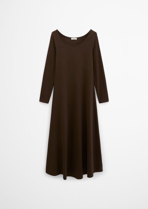 Flared jersey dress — Burnt Coffee