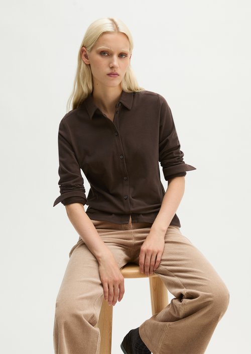 Regular-Fit Jersey Polo Shirt — Burnt Coffee