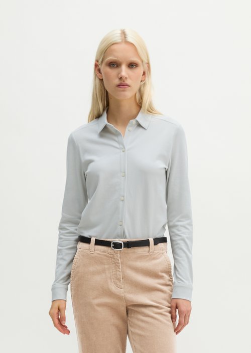 Regular-Fit Jersey Polo Shirt — Frosty Blue