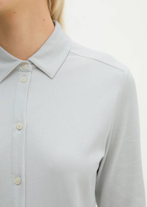 Jersey-Poloshirt regular Frosty Blue in Detailansicht