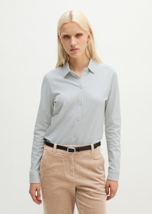 Regular-Fit Jersey Polo Shirt — Frosty Blue
