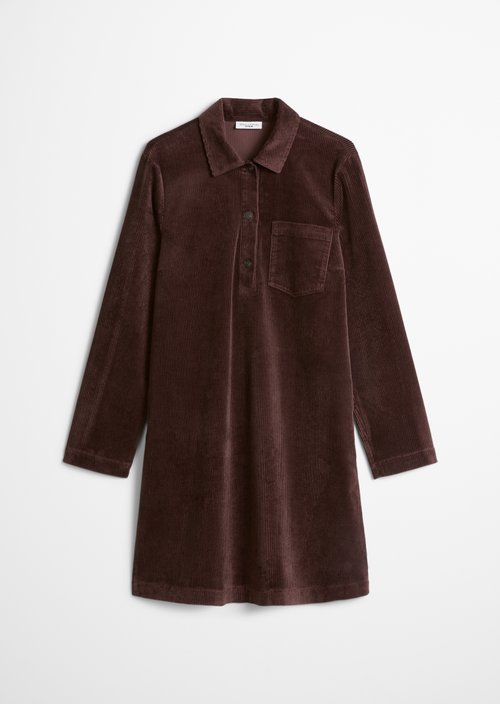 A-Line Corduroy Dress — Espresso Brown