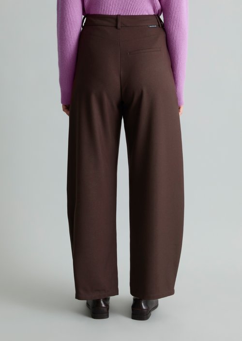Wide-leg twill pants — Espresso Brown