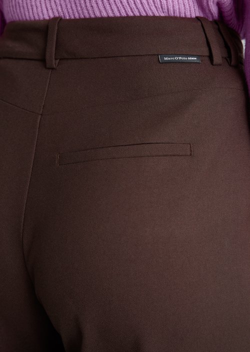 Wide-leg twill pants — Espresso Brown