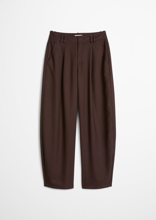 Wide-leg twill pants — Espresso Brown