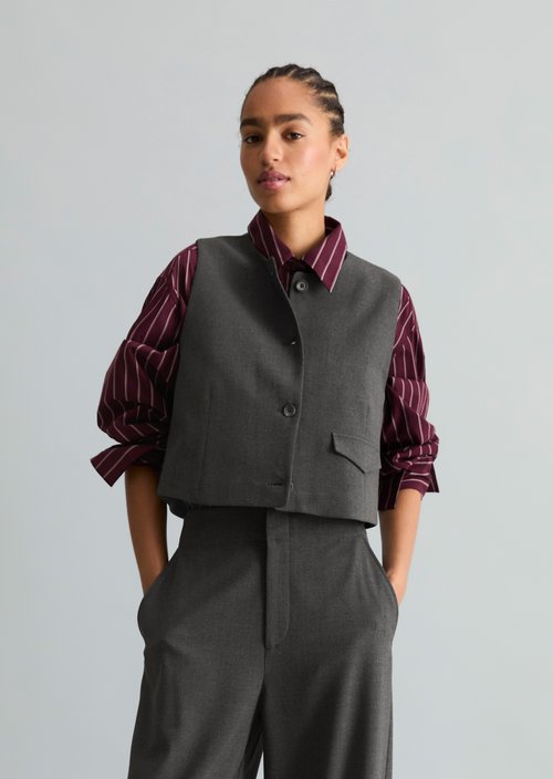 Loose-fitting suit vest — Anchor Grey Melangé