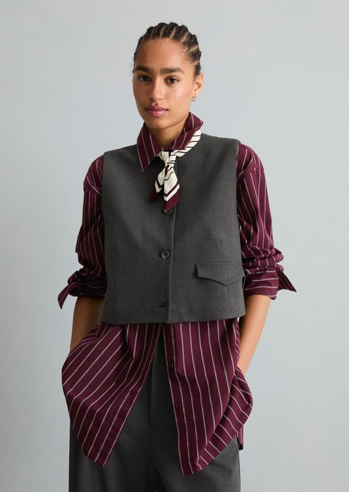 Loose-fitting suit vest — Anchor Grey Melangé