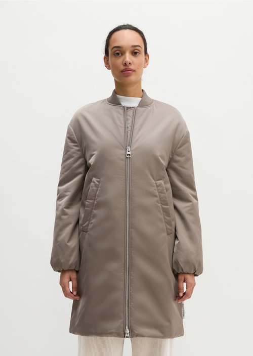 Regular aviator-style blouson coat — Stone Taupe