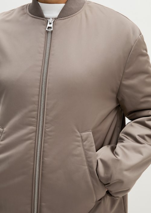 Regular aviator-style blouson coat — Stone Taupe