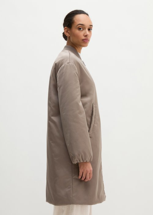 Regular aviator-style blouson coat — Stone Taupe