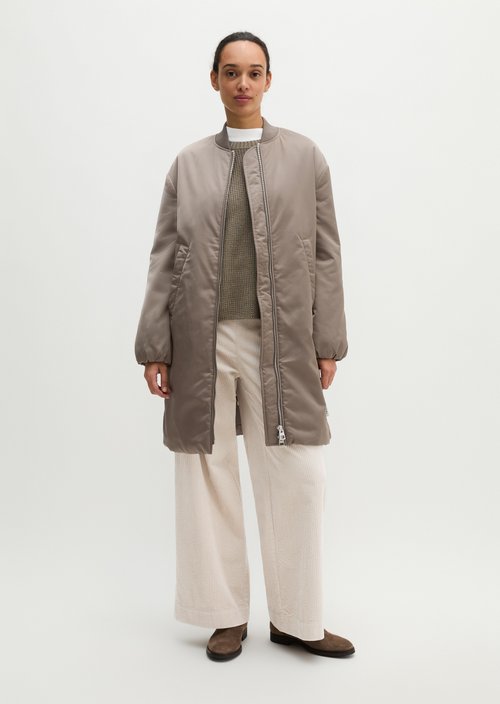Regular aviator-style blouson coat — Stone Taupe