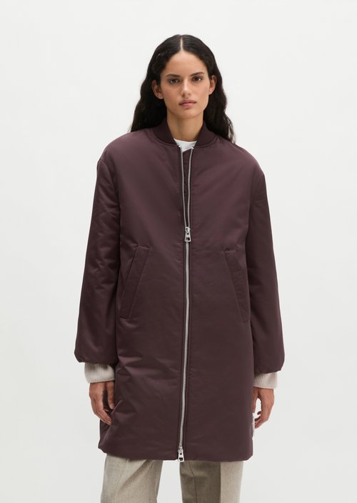 Regular aviator-style blouson coat — Black Cherry