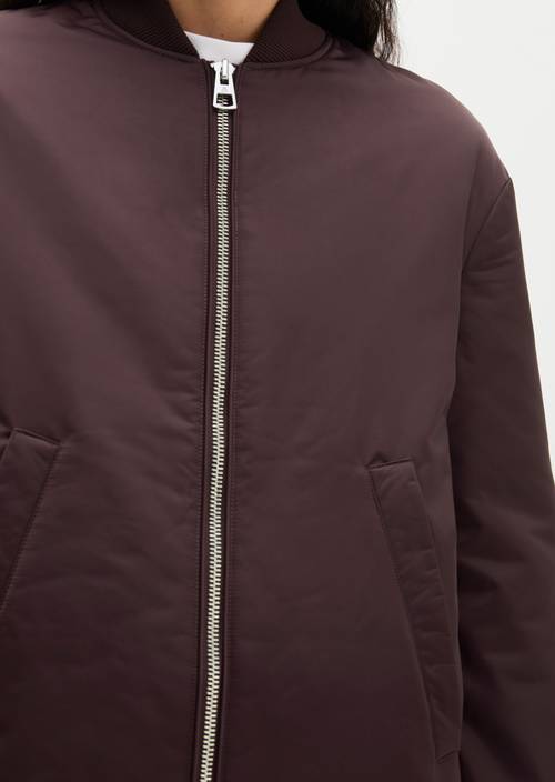 Regular aviator-style blouson coat Black Cherry in detail view