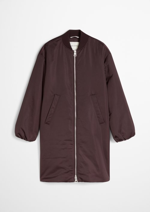 Regular aviator-style blouson coat — Black Cherry