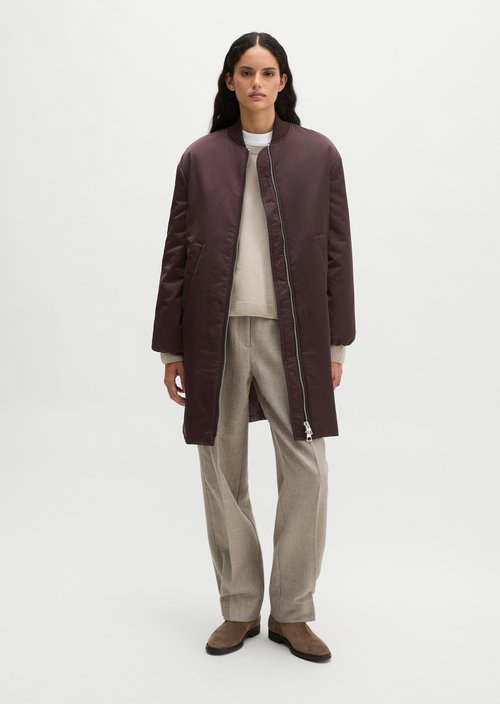 Regular aviator-style blouson coat — Black Cherry