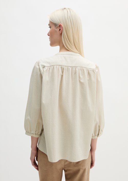 Striped blouse A-shape — Offwhite