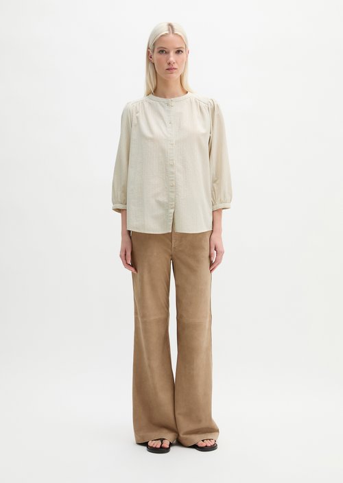 Striped blouse A-shape — Offwhite
