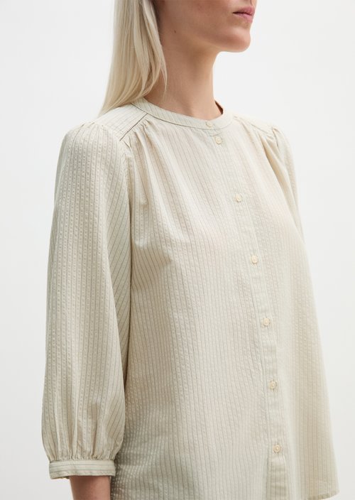 Striped blouse A-shape — Offwhite