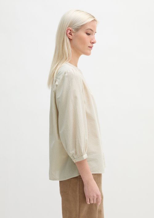 Striped blouse A-shape — Offwhite