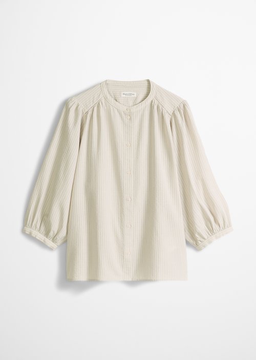 Striped blouse A-shape — Offwhite