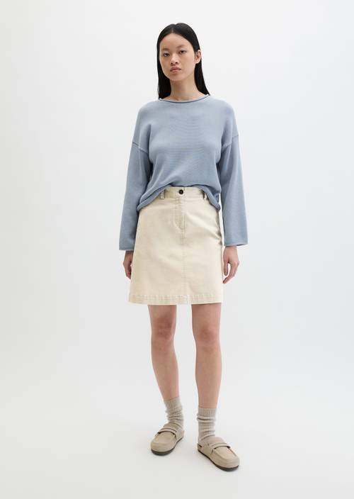 Short skirt regular Linen Beige in front view