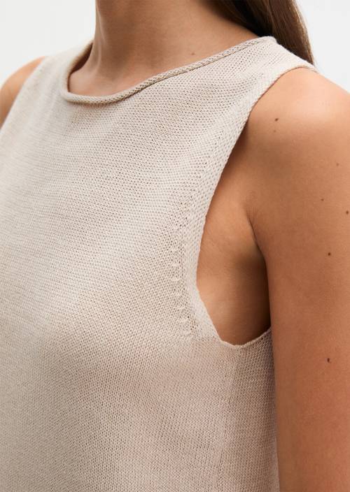 Mouwloze trui regular Grey Silk in detailaanzicht