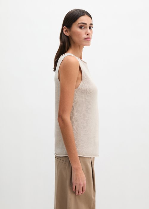 Sleeveless sweater regular — Grey Silk
