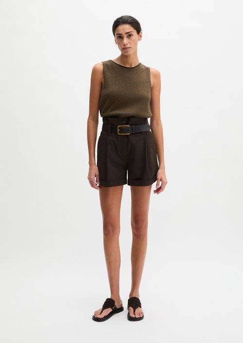Sleeveless sweater regular — Burnt Coffee Melange
