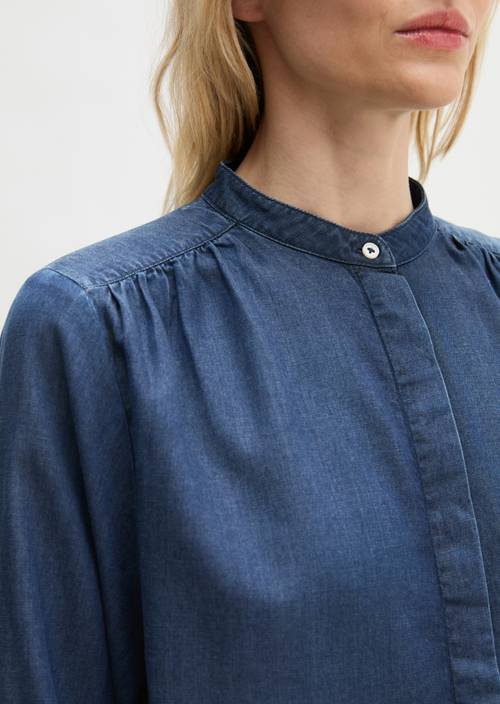 Jeansbluse loose Dark Blue in Detailansicht