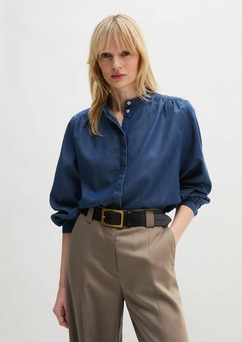 Jeansbluse loose Dark Blue in Frontalansicht