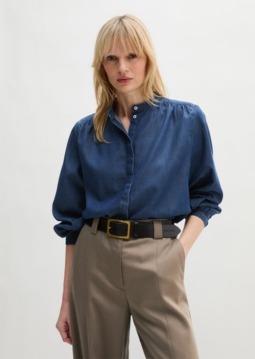 Marc O'Polo Losse spijkerblouse, Dames, blauw, 36, 64% Lyocell, 36% Katoen