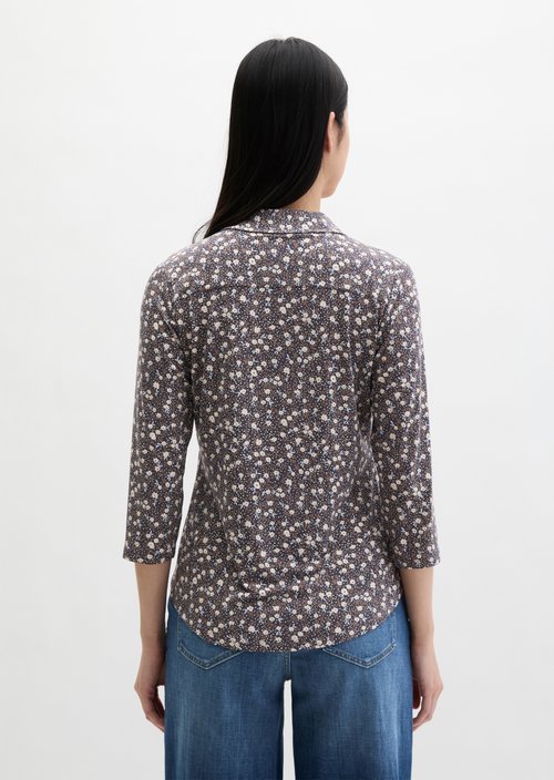 Regular print jersey blouse — Medium Grey
