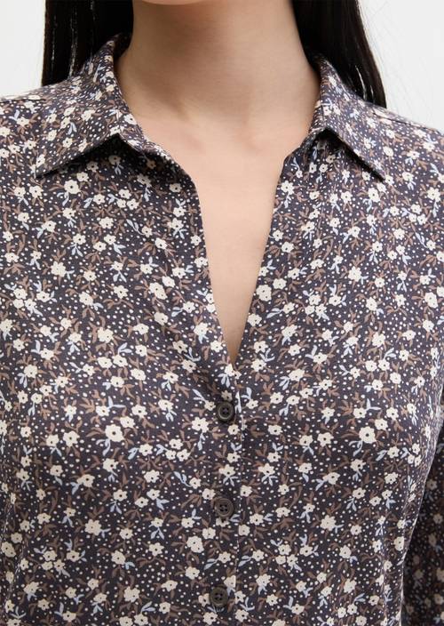 Print-Jerseybluse regular Medium Grey in Detailansicht