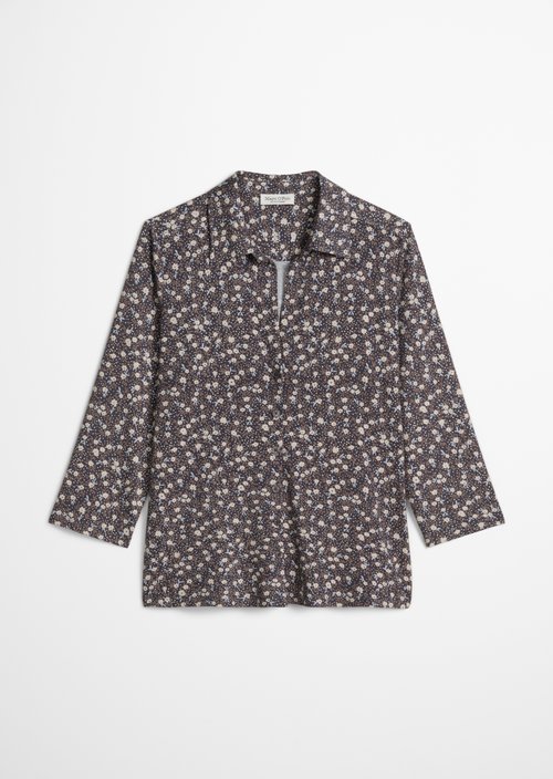 Regular print jersey blouse — Medium Grey