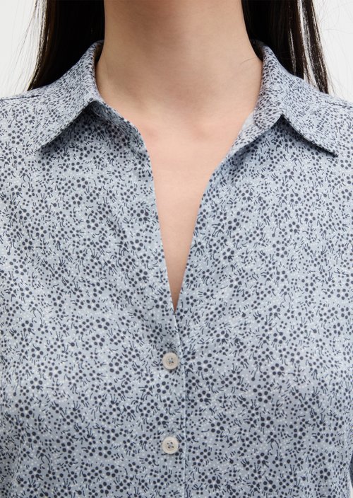 Regular print jersey blouse — Medium Blue