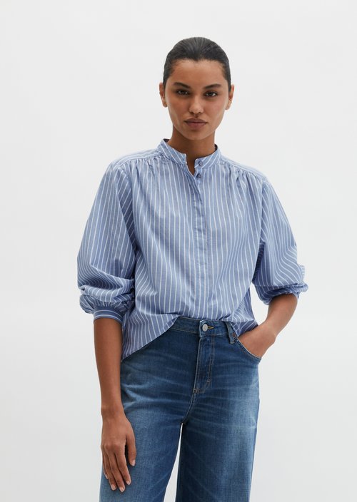 Regular striped blouse — Medium Blue