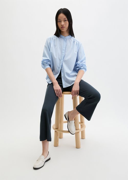 Regular striped blouse — Light Blue