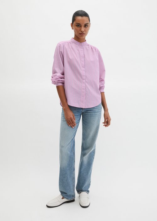 Regular striped blouse — Medium Pink