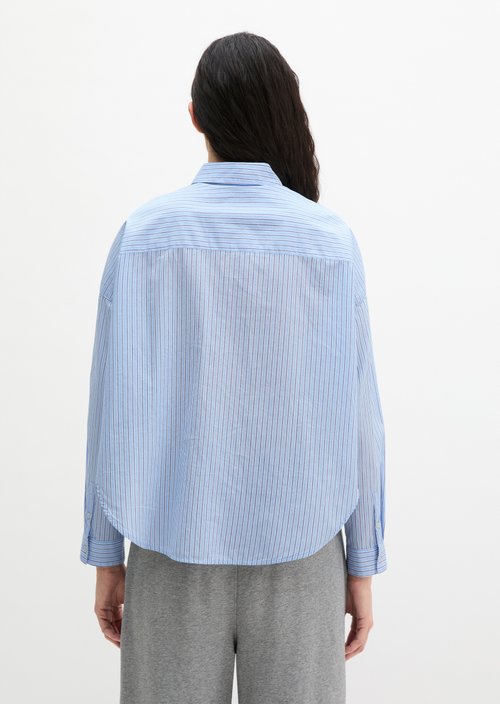 Striped blouse loose — Light Blue